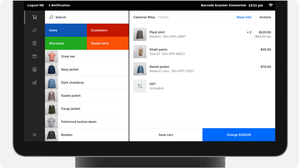 Square retail iPad app