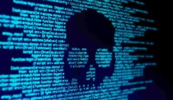Malware Abstract Image: Skull in Code