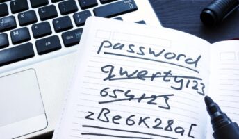Passwords written in notebook
