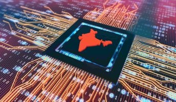 India Outline on Microchip Board