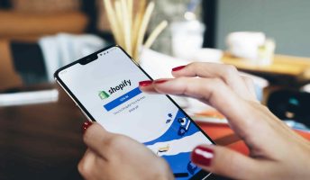 Shopify on phone screen