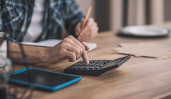 Man doing sums