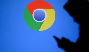 Chrome user against a blue backdrop