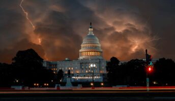 Capitol Hill at night