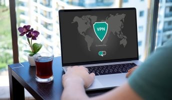 VPN on laptop screen