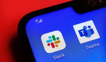 Slack and Team app on a phone