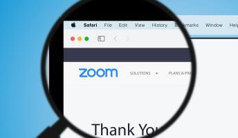 Zoom web page on Mac