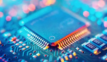 Close up image of a microchip