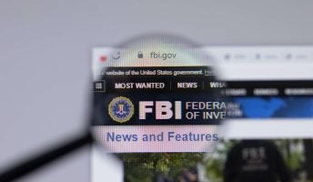 FBI logo on screen