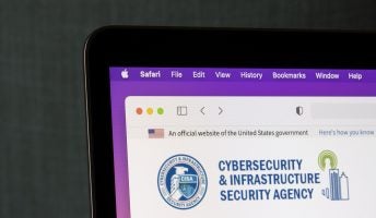 Close up image of the CISA homepage on laptop