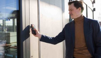 Opening door with phone
