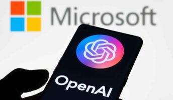 Microsoft with OpenAI on phone screen