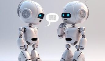 AI robot speaking image to represent ChatGPT voice features.