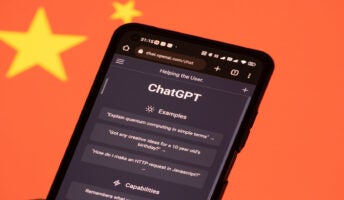 China flag wit chatgpt logo