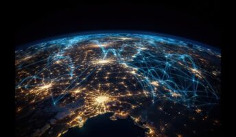Image showing VPN connections over the earth.