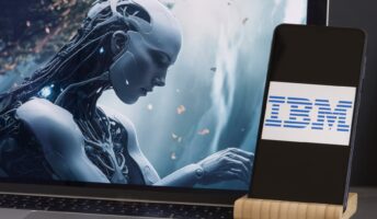 IBM logo next to an AI generated image