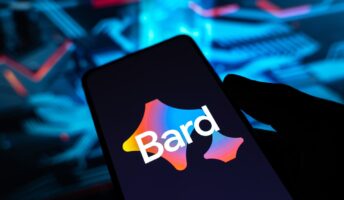 Google Bard logo on smartphone