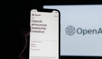 OpenAI leadership change on smartphone screen after Sam Altman was fired