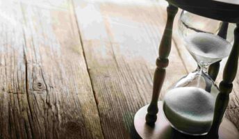 Egg timer on table