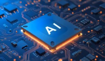A computer chip labeled AI