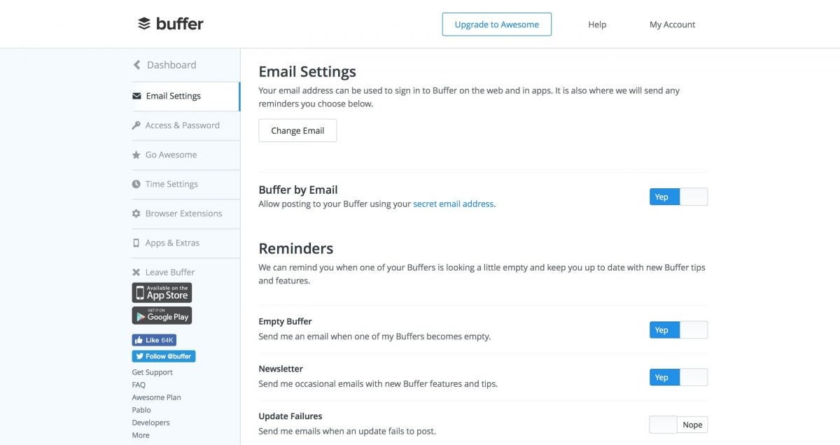 Buffer Settings