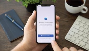 someone on facebook messenger on their phone