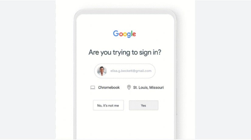 Google's 2FA screen