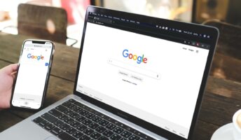 Google on a laptop
