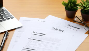 Image of resume on a desk