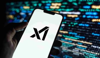 xAI logo on phone screen