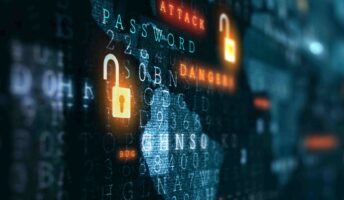 world map with padlock and binary graphic