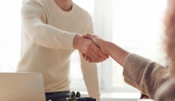 A job recruitment handshake