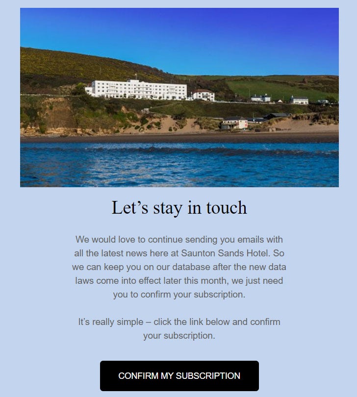 keep in touch email
