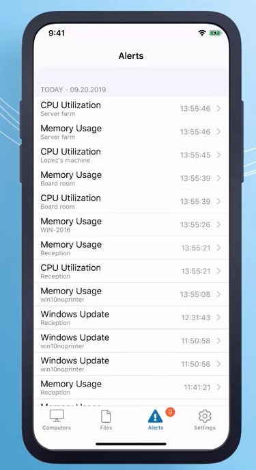 LogMeIn Pro: Alerts on mobile