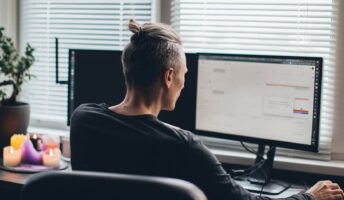A man working from home