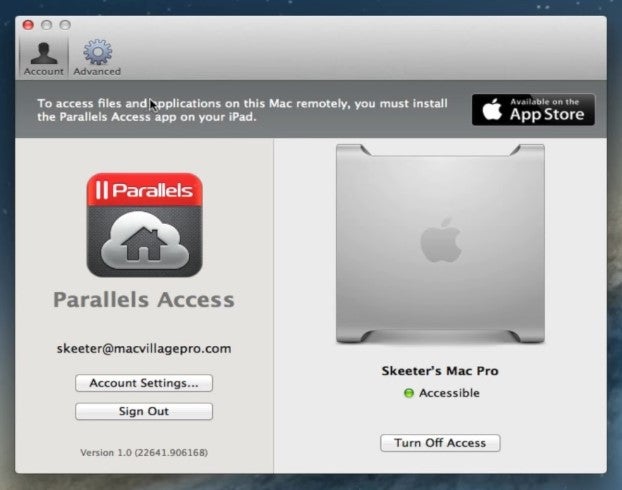 Parallels Access: in use