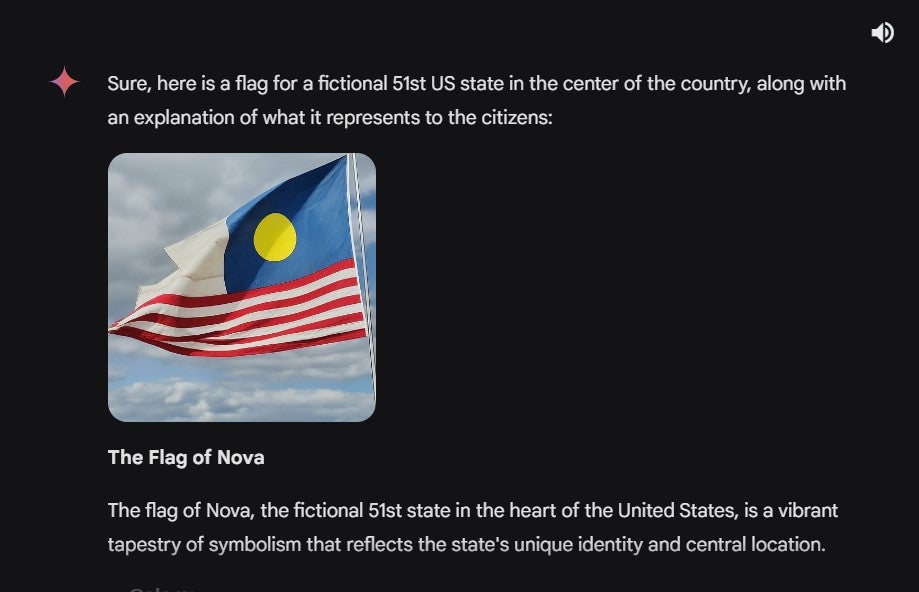 Gemini generates a flag