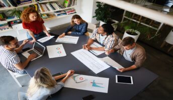 team managing a project