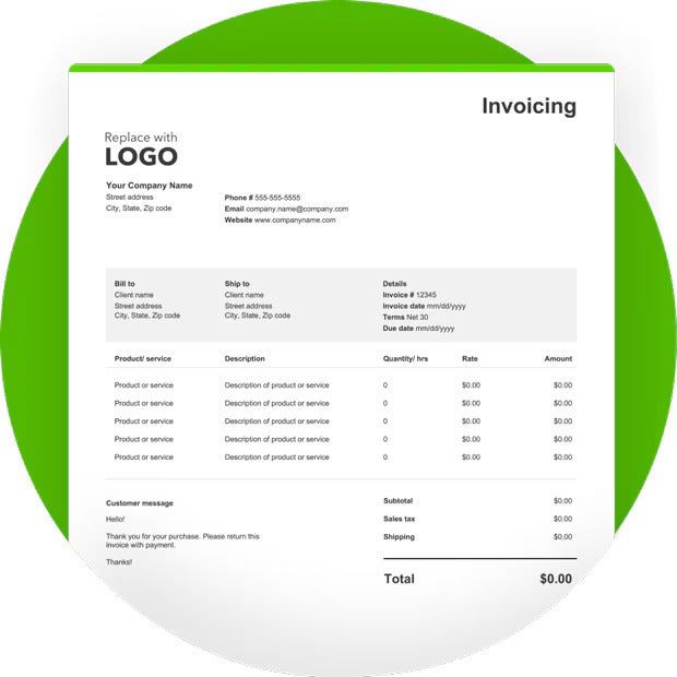 QuickBooks Invoice Template