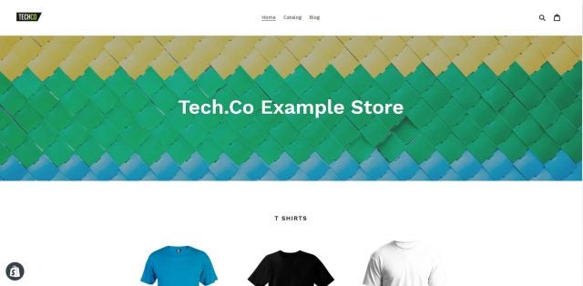 shopify review An example of a Shopify website homepage