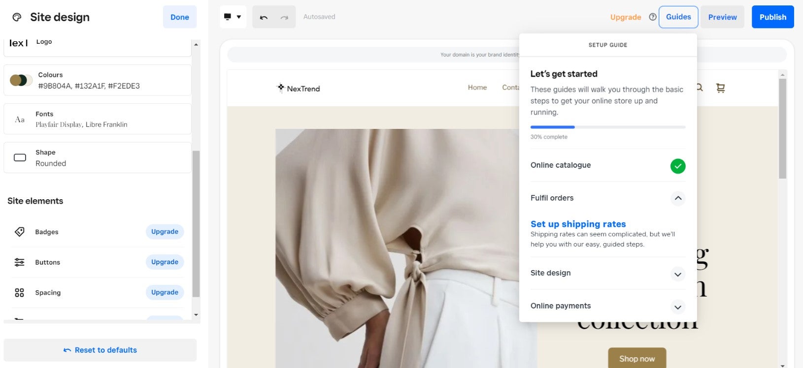 Browing the square online guides while creating a website. Source: Tech.co testing