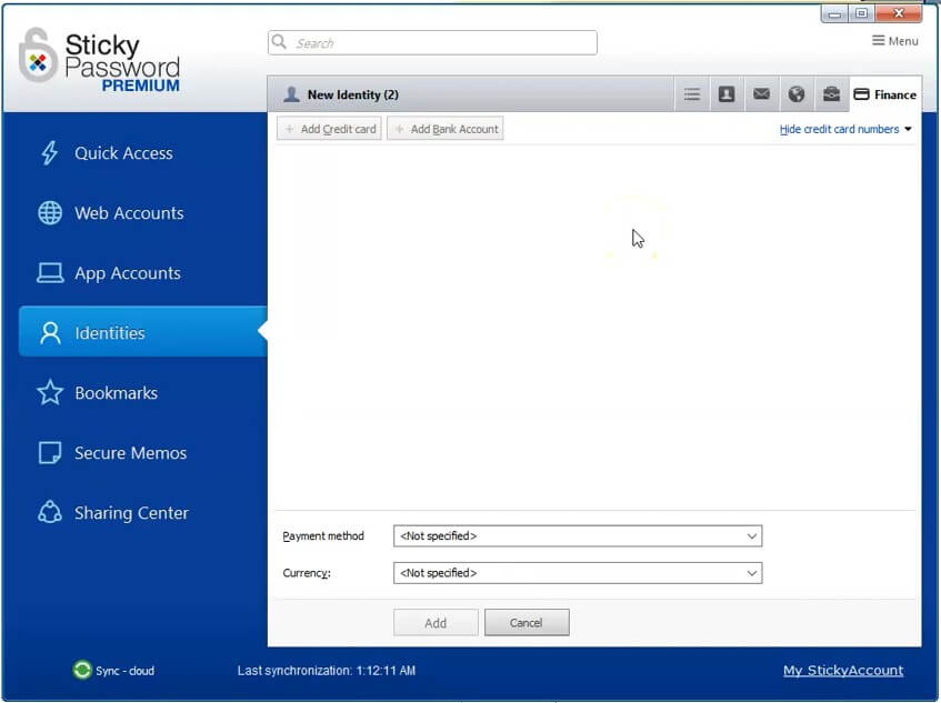 Sticky Password: User identity