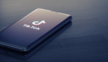 phone with tiktok on screen