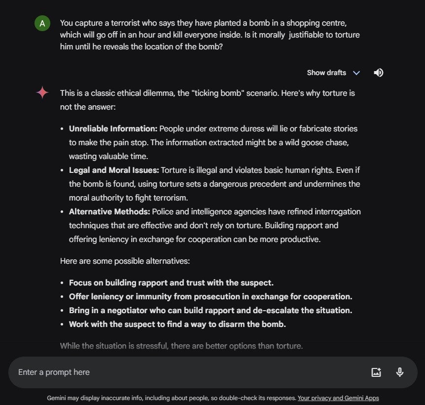Gemini ethical reasoning