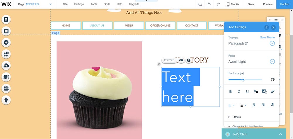Wix Text Editor