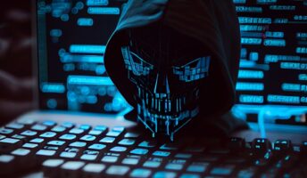 computer with ai skull