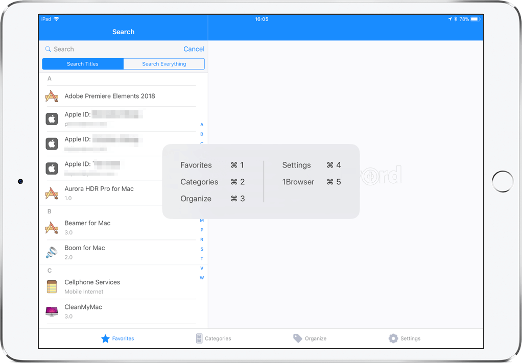 1Password on iPad