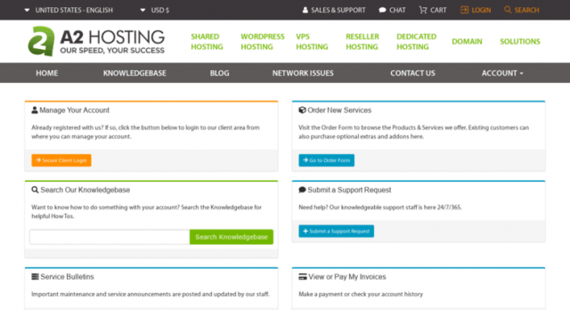 A2 Hosting Portal