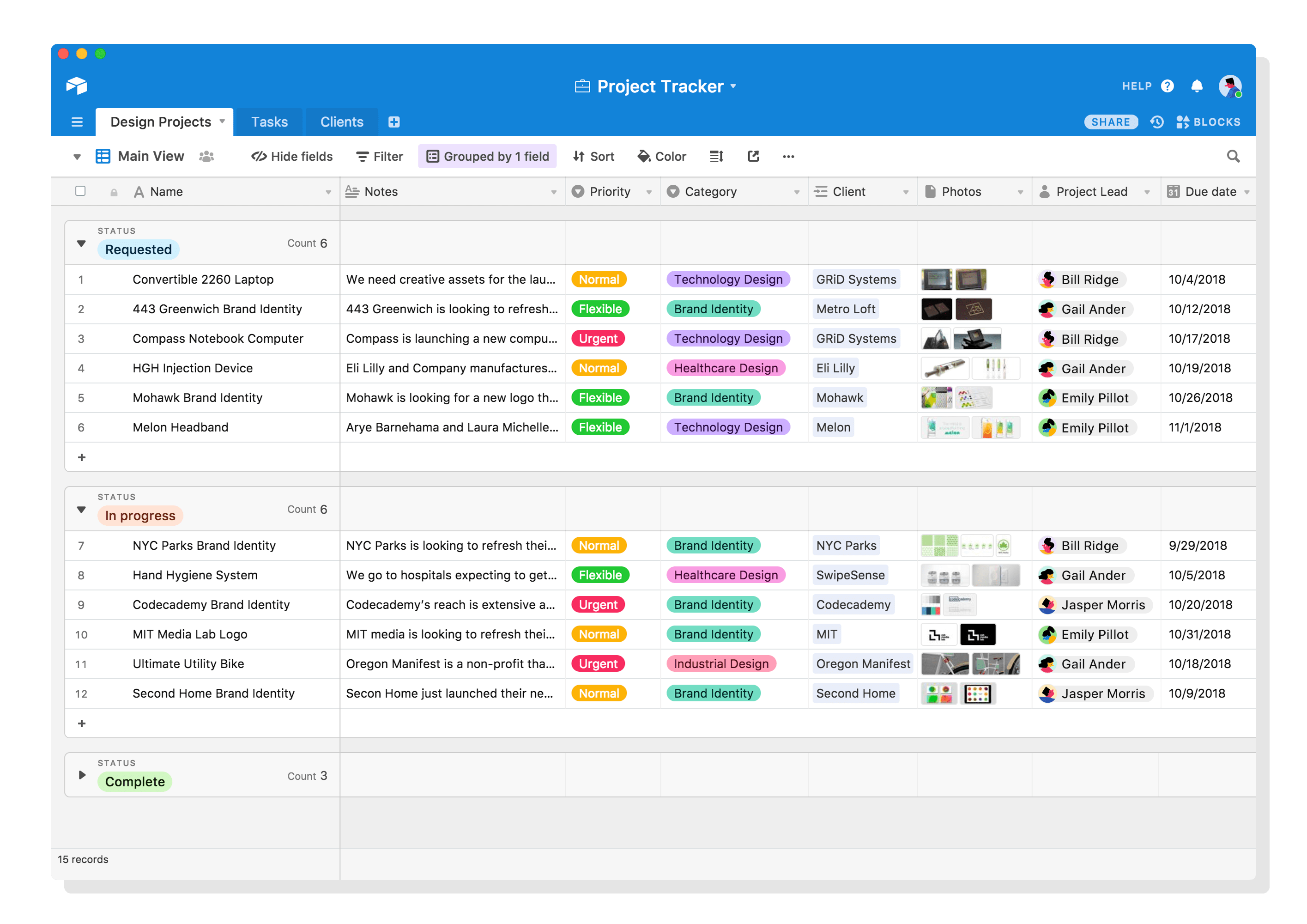 Airtable Grid View