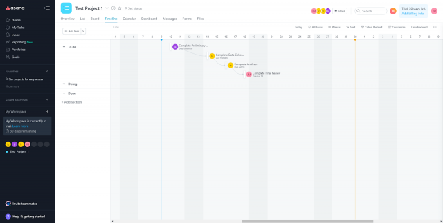 Asana Timeline View